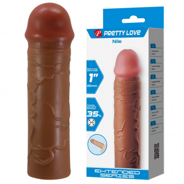 Удлиняющая насадка презерватив Pretty Love - Nile 1" Brown, BI-026252-1