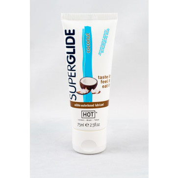 Оральная смазка - HOT Superglide Edible Lubricant Waterbased - COCONUT, 75мл
