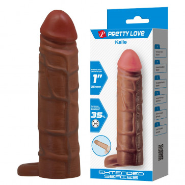 Удлиняющая насадка презерватив Pretty Love - Kaile 1" Brown, BI-026264-1