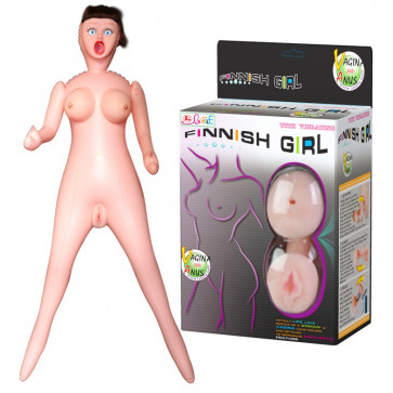 Надувная кукла Finish Girl с вставкой из киберкожи и вибростимуляцией. BM-015001