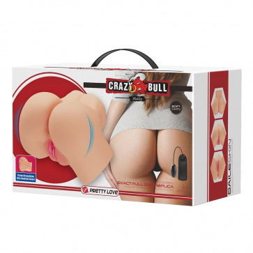 Мастурбатор вагина-анус с вибрацией Crazy Bull - Hailey soft skin, BM-009242Z