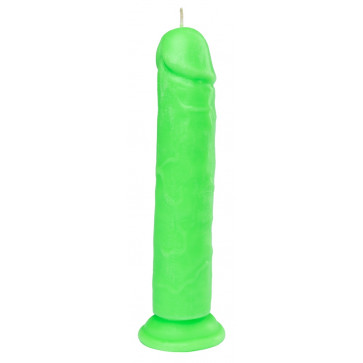 Свеча LOVE FLAME - Dildo Roma Green Fluor, CPS03-GREEN