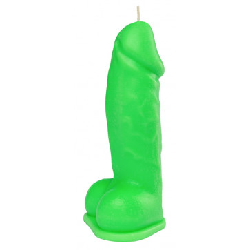 Свеча LOVE FLAME - Dildo L Green Fluor, CPS01-GREEN