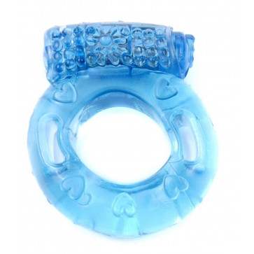 Эрекционное вибро кольцо BOSS Vibrating Cock Ring Blue, BS6700040