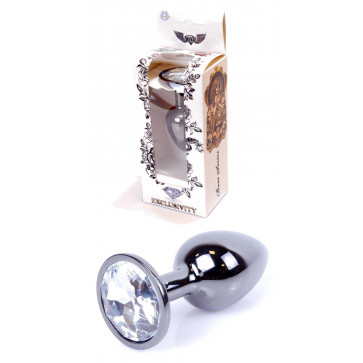 Анальная пробка Boss Series - Jewellery Dark Silver PLUG Clear S, BS6400030