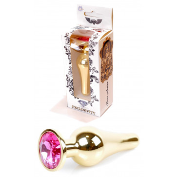 Анальная пробка Boss Series - Jewellery Gold BUTT PLUG Pink, BS6400062