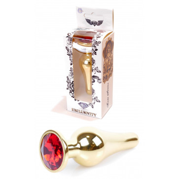 Анальная пробка Boss Series - Jewellery Gold BUTT PLUG Red, BS6400064