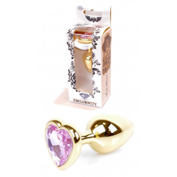 Анальная пробка Boss Series - Jewellery Gold Heart PLUG Rose S, BS6400036