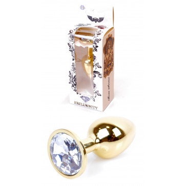Анальная пробка Boss Series - Jewellery Gold PLUG Clear S, BS6400021