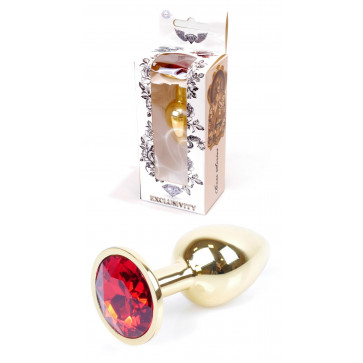 Анальная пробка Boss Series - Jewellery Gold PLUG Red S, BS6400019