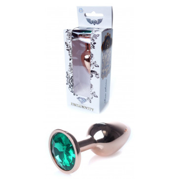 Анальная пробка Boss Series - Jewellery Red Gold PLUG Green  S, BS6400115