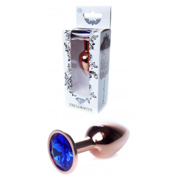 Анальная пробка Boss Series - Jewellery Red Gold PLUG Dark Blue S, BS6400114