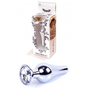 Анальная пробка Boss Series - Jewellery Silver BUTT PLUG Clear, BS6400075