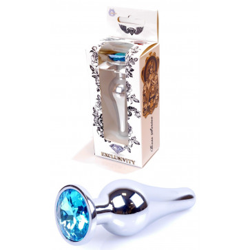 Анальная пробка Boss Series - Jewellery Silver BUTT PLUG Light Blue, BS6400076