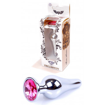 Анальная пробка Boss Series - Jewellery Silver BUTT PLUG Pink, BS6400071