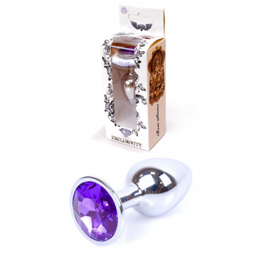 Анальная пробка Boss Series - Jewellery Silver PLUG Purple S, BS6400009