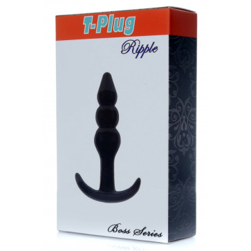 Анальный плаг Boss Series - T Plug Ripple Black, BS6700064