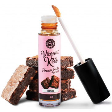 Блеск для губ с эффектом вибрации Secret Play - LIP GLOSS Vibrant Kiss Brownie, 6 грамм