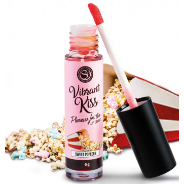Блеск для губ с эффектом вибрации Secret Play - LIP GLOSS Vibrant Kiss Sweet Popcorn, 6 грамм