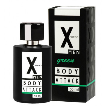 Духи с феромонами для мужчин X phero Men Green Body Attack, 50 ml