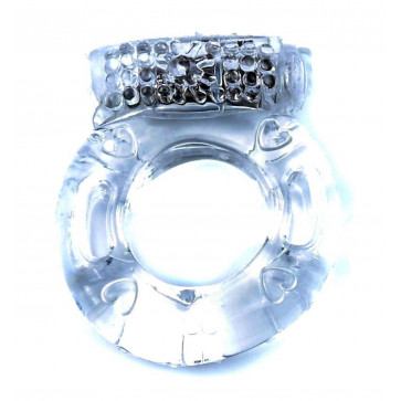 Эрекционное вибро кольцо BOSS Vibrating Cock Ring Clear, BS6700039