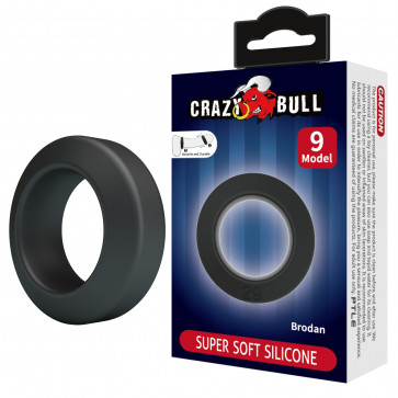 Эрекционное кольцо Crazy Bull №9 - Brodan super soft silicone, BI-210351