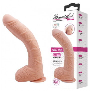 Фаллоимитатор на присоске Baile Beautiful ALEX 10.6'' Flesh, BW-008037NR