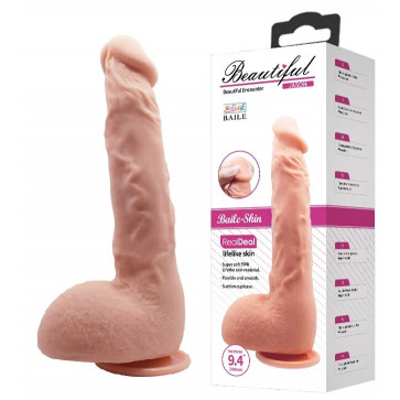Фаллоимитатор на присоске Baile Beautiful JASON 9,4'' Flesh, BW-008041NR