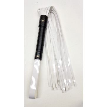Флоггер из искуственной лакированной кожи Flirty ECO Varnish Leather - Black & White, BL-00041