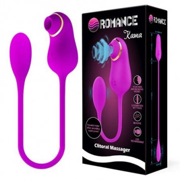 Гибкий вибростимулятор с вакуумной стимуляцией ROMANCE KAMA USB, MC34