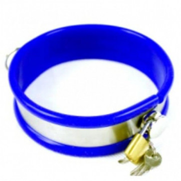 Stainless Steel Neck Collar Adjustable LARGE SIZE BLUE