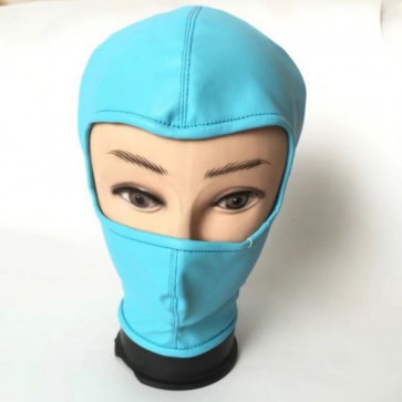 Latest PU-Leather Hood Showing Eyes BLUE