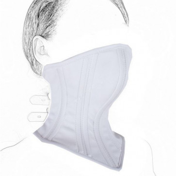 Leather Neck Corset Collar Kinky Restraint Muzzle Mask Lockin white