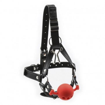 Кляп Harness Metal Nose Hook Silicone Ball Mouth Gags Red