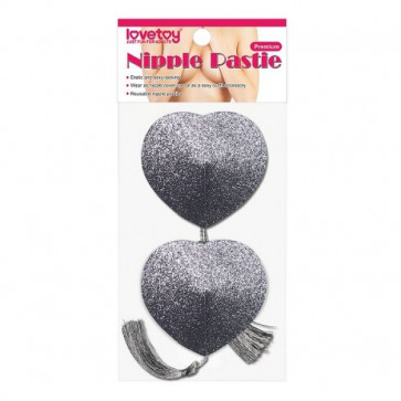 Стикини Reusable Glitter Heart Tassel Nipple Pasties
