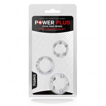 Эрекционные кольца Power Plus Triple Beaded Ring Set