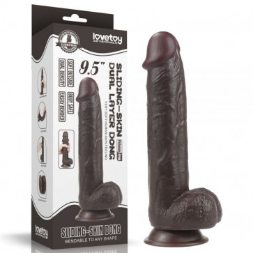 9.5 Sliding Skin Dual Layer Dong - Black