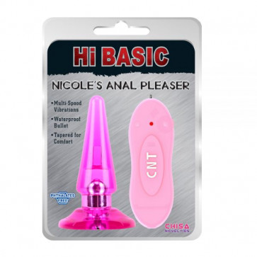 Анальная пробка с пультом розовая Nicoles Anal Pleaser