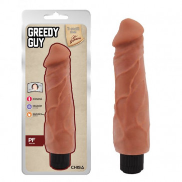 Вибратор с венами телесного цвета Greedy Guy