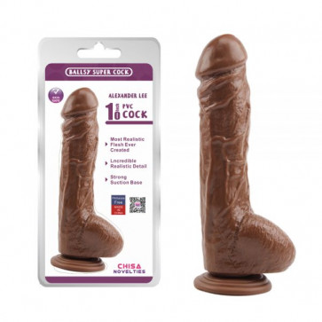 Коричневый фаллоимитатор на присоске Alexander Lee 10 Dildo
