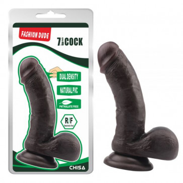 Коричневый фаллоимитатор на присоске Fashion Dude 7.0 Inch Cock