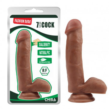 Коричневый фаллоимитатор на присоске Fashion Dude 7.1 Inch Cock