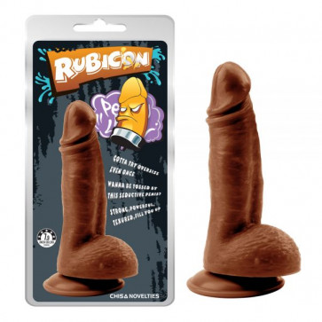 Коричневый фаллоимитатор на присоске Mighty Ravage Penis