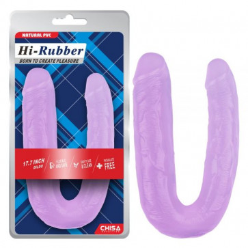 Фиолетовый двойной фаллоимитатор для мастурбации 17.7 Inch Dildo