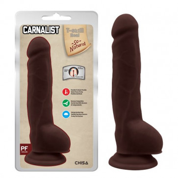 Коричневый фаллоимитатор на присоске Carnal Pleasure
