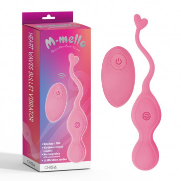 Розовый вибростимулятор с пультом Heart Waves Bullet Vibrator