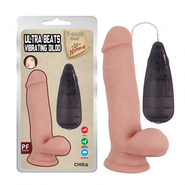 Вибратор телесный на присоске и пультом Ultra Beats Vibrating Dildo