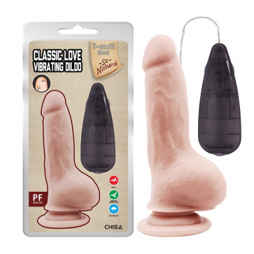 Вибратор телесный на присоске и пультом Classic Love Vibrating Dildo