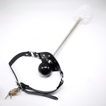 Slave Toilet Brush + Asphyxia Gag
