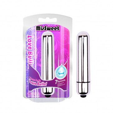 Вибропуля серебристого цвета Please Do Me Love Bullet